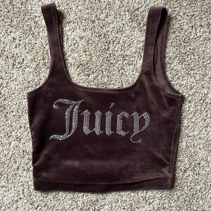 Juicy couture brown velvet tank top